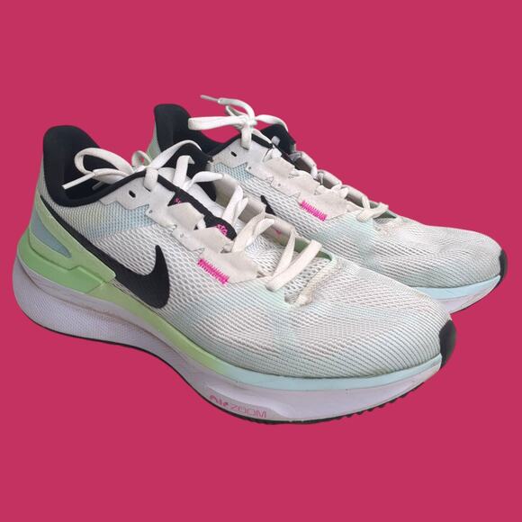 Nike Air Zoom Structure 25 White Blue Green Women Running Shoes DJ7884-105 SZ 10 - Picture 1 of 9
